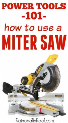 
                    
                        I SO needed this!! She lays out exactly what a miter saw can do, its parts, and how to use it! Power Tools 101: How to Use a Miter Saw
                    
                