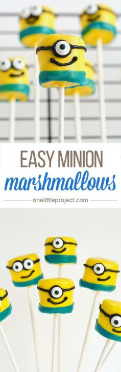 
                    
                        Marshmallow Minion Pops - These minion marshmallows are easy to make and they look SO CUTE!
                    
                