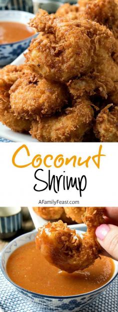 
                    
                        Coconut Shrimp - Make this restaurant-quality coconut shrimp at home! Super delicious!
                    
                