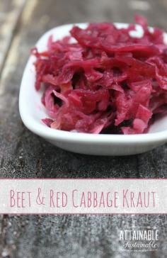 
                    
                        Probiotic red cabbage and beet kraut. Garden fresh goodness.
                    
                
