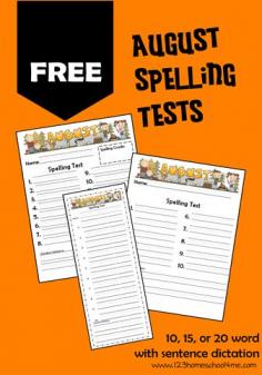 
                    
                        FREE August Spelling tests! Super cute with lots of choices so they work with any spelling word list
                    
                