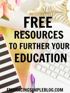 
                    
                        Learning new skills and furthering your education should continue beyond just your years of schooling! Use these free resources to further your education and build a skill set that will help you challenge yourself and succeed in life!
                    
                