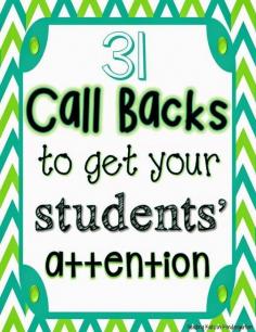 
                    
                        FREE Call Backs (Attention Getters) for the primary classroom
                    
                