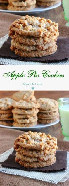 
                    
                        Apple Pie Cookies by veganinthekitchen: Grated fresh apple is blended with apple pie spices. Soft, sweet and chewy all in one little package. #Cookies #Apple_Pie
                    
                