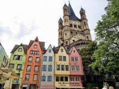 
                    
                        Great St. Martin Church towers over Fishmarket Square in Cologne, Germany
                    
                