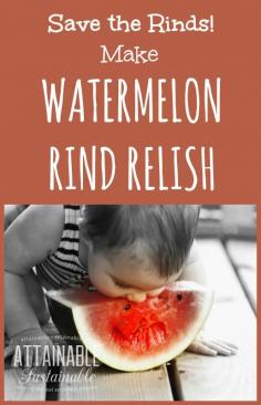
                    
                        Don't just compost the rinds! Save them to make watermelon rind relish, a super easy knock-off of Del Monte's hamburger relish.
                    
                