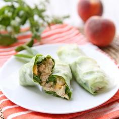 
                    
                        Delicious and flavorful chicken salad featuring juicy peaches and sweet basil, all wrapped up in a light spring roll.
                    
                
