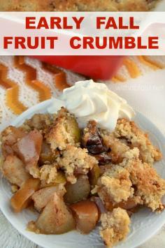 
                        
                            An easy Early Fall Fruit Crumble, boasting with Apples and Pears - this smells amazing when in the oven !
                        
                    