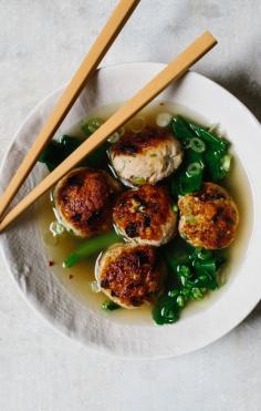 
                    
                        Ground chicken is leaner than other meats, but less fat doesn’t mean you have to sacrifice flavor—these meatballs are loaded with aromatics like scallions, ginger and garlic.
                    
                