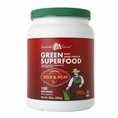 Dietary Supplement SuperFruit Infusion Goji Acai Made with Organic Green Foods Gluten Free Vegan 1 Supports Overall Health and Wellness* 3 Supports Alkaline Balance Healthy Immune function* 5 Includes a Probiotic and Enzyme Blend to Support Digestive Health* 4 Helps You Achieve Your 5 to 9 Daily Servings of Fruits and Vegetables* Amazing Grass Berry Green SuperFood is packed full with nature s most nourishing, cleansing and potent superfoods and infused with a combination of antioxidant-rich and carotenoid filled organic Goji and Acai berries* Each and every serving delivers a powerful close of whole food nutrition your body craves, with a delicious berry flavor you ll love* Taste buds rejoice. Our Story br Amazing Grass is grown and harvested in the good ol United States of America, on a family-run farm, in Kansas to be exact, where we re dedicated to creating