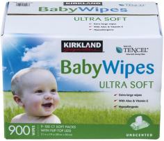 Kirkland Premium Baby Wipes Refill These Kirkland Premium Baby Wipes are made of 100% renewable, and 100% biodegradable Tencel fibers, so they're ultra soft, super strong, and exceptionally absorbent. These premium wipes have been enriched with Vitamin E, which will soften and nourish your baby's delicate skin. Plus - vitamin E is extra gentle. Hypoallergenic, alcohol-free, and unscented, these wipes don't contain anything that will irritate your baby's sensitive skin. What is Tencel and why does it make good baby wipes anyway? Tencel is a natural fiber made with wood pulp from sustainable tree farms. This super fiber is naturally breathable and has 50% greater moisture absorption than cotton. Because of it's moisture-wicking powers, it's also antibacterial, making it well suited for use in baby wipes. Tencel is also incredibly soft. It's smooth, surface and lightweight, comfortable feel make it great for sensitive skin. Despite it's softness, Tencel is extremely durable and can take a beating when both wet and dry, so these wipes can stand up to the toughest messes. You can feel good about choosing wipes made with Tencel fibers because Tencel is certified through the International Forest Stewardship Council, so you're doing your part to protect the environment. You're all set with this refill - it contains 9 packages of 100 wipes each, all with easy-access, flip-top lids. That's enough wipes to tackle diaper changes, messy faces, grubby fingers, and any other mess you might encounter during the day. Stock up on these Kirkland Premium Baby Wipes and you're done! You can trust your baby's bottom, face, and fingers to Kirkland because Kirkland means quality and value. For over 20 years, Kirkland has been offering well-made products to their customers for a good price