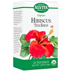 Natural Herb Teas That Are Good For You And The Environment. USDA Organic. Hibiscus (Hibiscus sabdariffa L.) is a shrubby flowering tropical plant native to parts of North Africa and Southeast Asia. The deep red tea produced by hibiscus comes from the vibrant red flower buds that are harvested just prior to blossoming. Hibiscus leaves seeds flowers and calyces have all been used in folk traditions for their beneficial properties. The calyces in particular are often used in perfumes and sachets as well as ingredients in jams and jellies. Perhaps the most well known use of the hibiscuss flowers and ruby red calyces is to brew tea that is beautifully rich in color and refreshingly tart in taste. For more than 75 years long before it became fashionable Alvita was championing the profound beneficial properties of herbal teas. We search the far reaches of the globe for the finest herbs the best growers the most precious sources. Small wonder that so many consumers trust the Alvita name. Today it stands for a broad array of different teas including classic single herb varieties and the unique Alvita blends. The package combines ancient herbal wisdom with modern science and brings to you all the richness and benefits of herbal teas. This philosophy is the very reason why you will find sensible English pillow style tea bags that are oxygen bleached not chlorine treated. Any why you wont find any strings tags or staples. We thank you for choosing our product but more importantly we thank you for the trust youve put in the herbal values that we all share. Free Of Caffeine. Disclaimer These statements have not been evaluated by the FDA. These products are not intended to diagnose treat cure or prevent any disease.