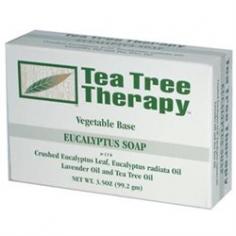 Tea Tree Therapy Eucalyptus Soap Vegetable Base Description With Crushed Eucalyptus Leaf, Eucalyptus Radiata Oil, Lavender Oil, and Tea Tree Oil The Banalasta Oil Plantation is located in New South Wales, Australia. It is the world's largest Eucalyptus radiata plantation and uses organic farming practices. Eucalyptus radiata is a softer more pleasant antiseptic and anti-microbial eucalyptus. Eucalyptus radiata is the species of choice for aromatherapists as the medicinal eucalyptus most suitable for use on the skin. Tea Tree Therapy Natural Eucalyptus Soap is vegetable based and is infused with Eucalyptus radiata Oil, Lavender Oil and Tea Tree Oil to give it anti-microbial action with aromatic deep cleansing freshness and softness. Crushed Eucalyptus leaf gently exfoliates the skin and macadamia nut oil soothes and moisturizes the skin. It is an all over body bar suitable for daily use on all skin types. Disclaimer These statements have not been evaluated by the FDA. These products are not intended to diagnose, treat, cure, or prevent any disease. Ingredients: Sodium palmate, sodium palm kernelate, purified water, eucalyptus radiate oil, macadamia nut oil, glycerin (vegetable source), palm kernel acid, lavender oil, tea tree oil, crushed eucalyptus leaves, and sodium chloride.