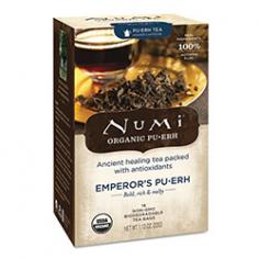 Organic Black Tea Nourish & Energize Emperor's Puerh. Bold, Rich & Malty Full Leaf Tea Bags Wild Crafted Ancient Healer Leaves Of Vitality Why So Tasty? Numi's Emperor's Puerh Is Picked From Wild Harvested, Organic Tea Trees That Are 500 Years Old, Deeply Rooted In China's Majestic Yunnan Mountains. Hand-Picked Broad Leaves Are Fermented Into Black Tea Then Ripened, Resulting In An Earthy Aroma And Dark Sienna Hue. Puerh Boasts A Bold Body, Smooth And Slightly Sweet With Hints Of Malt. This Rich, Energizing Tea Is Deeply Satisfying As A Coffee Alternative. Numi Is Proud To Reveal The Centuries Old Tradition Of Puerh - A Highly Effective Healing Tea.Why So Wise? Puerh's Ancient History Dates Over 2,000 Years When Tea Was Transported On Horse Caravans From The Village Of Pu Erh In Southwest China. Puerh Is Made From A Variety Of Old Wild Tea Leaves Called "Broad Leaf", Grown In The Pristine Yunnan Mountains. Puerh Undergoes A Secret Process Of Fermentation, Then Is Ripened And Aged For Months To Several Years. The Result Is A Uniquely Bold And Earthy Flavor Which Is Rich In Beneficial Microbes. Why So Vital? Puerh Contains Polyphenols, Statin, Catechins, Antioxidants And Propiotics, Which Support Its Soothing And Healing Effects. This Ancient Healer Is Know To Rejuvenate And Promote Life Energy, Referred To In Asian Cultures As "Qi". The Process Of Making Puerh Can Take Months, Years Or Even Decades To Reach Fruition - The Best Teas Are So Highly Prized That A Single Cake Can Cost Thousands Of Dollars! The Purest Tea On The Planet Enjoy! Numi: A Journey Of Imagination Begins With A Cup Of Tea And A Quiet Moment. The Purest Tea On The Planet&trade;: Selecting Premium, Full Leaf Teas - Never Tea Dust - To Ensure Smooth, Soothing Flavors That Nurture Your Health. Using 100% Real Ingredients - Fruits, Flowers & Spices - To Create An Authentic, Natural Taste. We Don't Believe In The Common Practice Of Adding Oils & "Natural" Flavorings To Create Flavor. Supporting Our Communitea By Sourcing Certified Organic Teas & Herbs Directly From The Farmers. Conscientiously Creating Partnerships That Improve The Quality Of Life From Farmer To Packer. Using Eco-Friendly Packaging: The Carton Is Made Of 85% Post-Consumer Waste, Printed With Soy Based Inks And The Tea Bags Themselves Are Biodegradable Usda Organic / Certified Organic By Qai 1-888-404-6864 Packed In The Usa