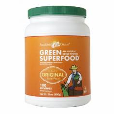 Amazing Grass - Green SuperFood All Natural Drink Powder Value Size - 28 oz. Amazing Grass Green SuperFood istheir premium blend of organic superfoods. Amazing Grassall natural drink powder supports body alkalinity, boosts energy and immune system, and is vegan and gluten free. Amazing Grass Green SuperFood is blended to perfection in a delicious tasting powder that mixes well with juice, water or your favorite beverage. One serving gives you the antioxidant equivalent of 7 servings of fruits and vegetables. A full spectrum of alkalizing green superfoods, antioxidant rich fruits, and support herbs, unite with Acai and Maca to provide a powerful dose of whole food nutrition. Amazing Grass Green SuperFood Product Highlights: Helps you achieve your recommended 5 to 9 daily servings of fruits and vegetables Naturally detoxifies and boosts your immune system Probiotics and Enzymes to aid digestion and absorption Complete raw food with powerful antioxidants Alkaline green plant foods help balance acidic pH levels Contains 70% Organic ingredients More organic whole leaf greens per gram than any other green superfood Featuring Sambazon organic pure acai powder No soy lecithin fillers Nitrogen packed for freshness Green SuperFood Amazing Grass Premium Blend Original Each serving of Green SuperFood combines nutrient dense fruits, vegetables and greens into a delicious drink mix. Created from the most organic greens available, Green SuperFood contains no fillers and is 100% vegan. Fuel your family with nutrients the way Mother Nature intended- completely raw and delicious. About Green SuperFood Amazing Grass Green SuperFood is Certified Organic Formulation highlights: The most organic greens per gram of any leading Green SuperFood. Featuring Sambazon Organic pure Acai Powder, high in antioxidants. Organic Maca, revered for mental clarity, vitality and stamina. FOS a pre biotic from chicory root. New enhanced digestive enzymes and pre and probiotic active culture blend.