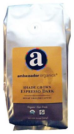 Ambassador Organics Decaf Espresso Dark Roast, Ground, 12oz Ambassador Organics is pleased to introduce a line of premium coffees for the discriminating palette that is both certified organic and certified Biodynamic. These coffee beans have been sourced from dedicated Biodynamic producers in communities across the globe, exemplifying agriculture that respects all aspects of the environment, from soil to human being. From family-owned farms these beans are gently tended, harvested, and hand-washed to produce a rich, flavorful coffee. All Ambassador Organics Whole Arabica coffee beans are stored in the highest standard vacuum-sealed valve bags for you enjoyment. The coffee experience has never been finer, and you can enjoy it now with confidence that the coffee reflects your values of social justice, economical fairness, and environmental respect. Biodynamic organic is produced the way farming has been done for centuries. It is the authentic organic. It is the most sustainable organic farming method. Biodynamic is based on holistic principles that consider all creation connected, regards the farm as a complete system, and focuses on using the best water and the purest soil and compost. Rudolph Steiner, a philosopher on the early 20th Century, prescribed biodynamics as a way of producing food that was more nutritious for our bodies, and better for the planet. Our shade grown coffees and whole leaf teas come from certified biodynamic organic arms, and are certified fair trade by Transfair, the internationally recognized organization dedicated to fighting poverty one farm at a time. We pay fair price to workers who return the favor by producing the best quality, best tasting products available. Enjoy the rare harvest, with our best wishes for your good health.