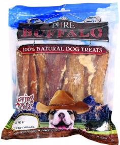 Loving Pets' primary concern is your pet's health. That's why our Pure Buffalo 100-percent Natural Dog Treats contain no additives or preservatives. In fact, they are made from the finest quality free-range, grass-fed buffalo available. No worries about disease, hormones or antibiotics. Pure Buffalo 100-percent natural dog treats are available in many varieties and sizes including bones, bully sticks, braided sticks, meat strips, knuckles and lung steaks.