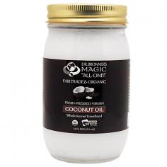 Dr. Bronner's Whole Kernel Unrefined Fresh-Pressed Virgin Coconut Oil (VCO) is cold-pressed from fresh carefully dried coconuts, giving it a delicious aroma. Versatile and healthy, Dr. Bronner's Whole Kernel Unrefined Fresh-Pressed Virgin Coconut Oil can be used for stir-frying, sauces, baking and body care. Extensive field research in the tropics shows that people who follow a traditional diet high in coconut oil enjoy excellent cardiovascular health. Clinical research confirms that Dr. Bronner's Whole Kernel Unrefined Fresh-Pressed Virgin Coconut Oil improves blood cholesterol by increasing the ratio of HDL to LDL cholesterol, due in part to saturated medium chain fatty acids (MCT's) such as lauric. Whole kernel oil, which is made from the kernel with its parings is more nutritious and has a slightly nuttier flavor whereas white kernel oil offers a choice to consumers who are familiar with this grade.