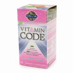 The Vitamin Code 50 & Wiser Women's Formula! In developing Vitamin Code 50 & Wiser Women's Formula, Garden of Life paid special attention to the complexities of a woman's body in this changing stage of life. Providing select nutrients to support breast health with added vitamins D and E, bone strength with vitamins A, C, D, calcium, magnesium and zinc, and cardiovascular support* by adding vitamin B complex and vitamins C and E, Vitamin Code 50 & Wiser Women's formulation delivers the appropriate nutrients to support these key health areas. Vitamin Code 50 & Wiser Women's Formula is a comprehensive multi-vitamin with RAW Food-Created Nutrients offering an extreme synergistic blend of vitamins and minerals for extraordinary health and vitality. This specialized formula for maturing women addresses nutritional needs to support the following areas: Breast Health - Vitamins D and E!Bone Strength - Vitamins A, C, D, Calcium, Magnesium, Zinc! Heart Health - Vitamin B Complex, Vitamins C and E!Optimal Digestion - Live Probiotics and Enzymes, Vitamin D!Vision Health - Vitamins A, C, E, Zinc! Memory & Concentration - Vitamin B Complex, Vitamins C, D and E!RAW: Uncooked, Untreated, Unadulterated. Binder Free - No Fructose, Maltodextrin, Magnesium Stearate or Corn Starch-Live Probiotics & Enzymes-BioActive Ingredients-Food-Created Nutrients! Premium, RAW, Whole Food Ingredients! Individual Nutrient Creation with RAW Fruits & Vegetables:-Body-Ready-Formulated for Easy Digestion-Nutrient-Specific Peptides for Cellular Delivery!