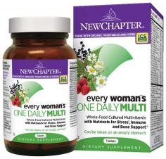 New Chapter Every Woman's One Daily - 72 Tablets New Chapter Every Woman's One Daily is a once-daily organic whole-food multivitamin formulated specifically for the needs of active women. Most people would agree that taking a daily multivitamin is a good idea - it's often referred to as an insurance policy for covering nutritional gaps left by a less than optimal diet. New Chapter believes a daily multi can be much more than a nutrient backstop. In fact, they believe their Organic, Whole-Food Multi's can serve as the foundation of your complete nutrition program - with multiple benefits in support of your overall health and wellness. Verified Non-GMO New Chapter Whole-Food Multivitamins: More Than Food Supplements, They're Supplemental Food Cultured Whole Food- Organic herbs and cultured whole-food vitamins & minerals work together to promote optimal health and condition-specific benefits - not just address nutrient deficiencies. Once Daily For Women- Every Woman's One Daily is a once-daily organic whole-food multivitamin formulated specifically for the needs of active women. Bone Health- Whole-Food Calcium, Vitamin D3 and the most bioactive, longest-lasting form of Vitamin K2 promote calcium metabolism and bone health. Targeted Herbal Blends- Cultured, organic herbal blends provide energy & stress support and promotehormone and immune system health. Convenient- Once-daily formula is easy-to-take, easy-to-digest, and can be taken anytime - even on an empty stomach! The Whole Truth About Cultured SoyCultured soy is one of the five sacred grains of the Chinese herbal tradition and is the foundation of superfoods such as tempeh and miso. Traditional cultures consumed soy only if it was fermented - for good reason.