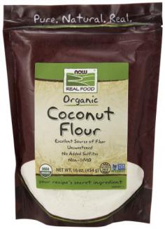 With Now Real Food Organic Coconut Flour you can say goodbye to overly processed, grain-based flours and replace them with a wholesome, healthy, flavorful flour that's free of gluten and other common allergens. Our Organic Coconut Flour is dried, defatted coconut meat and ground into a fine powder. It's also an excellent source of fiber. With Organic Coconut Flour you'll use far less than grain-based flours, approximately 1/4 to 1/3 the amount of regular flour called for. You'll also need to increase the amount of liquid used, which can be done by increasing the amount of eggs or egg-substitute. With its unique characteristics we recommend using recipes specifically developed for Coconut Flour, which you can find online. Because you are what you eat, NOW Real Food has been committed to providing delicious, healthy, natural and organic foods since 1968. We're independent, family owned, and proud of it. Keep it natural. Keep it real.