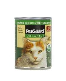 PetGuard Organic Chicken and Vegetable Entree Canned Cat Food provides optimum nutrition from a variety of fresh organic ingredients! Offer your cat an all natural and nutritious meal made with premium ingredients and fortified with essential vitamins, minerals, and antioxidants. Chicken is an excellent source of protein to promote natural energy and total health. PetGuard cat food does not contain any corn, soy, wheat, or yeast, making it a great option for cats who suffer from certain food allergies. This mouthwatering recipe is certified organic and free of by-products! Keep your cat healthy and happy with PetGuard Organic Chicken and Vegetable Entree Canned Cat Food.