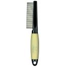 KQP1002: Features: -Dog comb-Gently and easily glides through your pets coat-1 Stainless steel teeth that are strong and durable-Removes knots and snarls with ease-Used to prepare your pets coat for trimming-Gel grip handle offers maximum control and comfort. Color/Finish: -Color: Yellow. Dimensions: -Dimensions: 11.5 H x 1.5 W x 3.13 D.