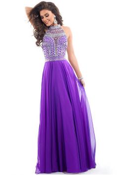 2016 Sexy A-line Floor-length Glitter Crystal Prom Dresses