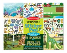 Visit a farm, a prehistoric landscape, a desert oasis, a jungle, or the deep blue sea, all in this interactive sticker book! The glossy, full-color backgrounds are ready to be filled with over 150 stickers: Stick a dinosaur by the prehistoric pond and a shark in the ocean - or mix them up and make silly scenes! The easy-to-peel vinyl stickers can be lifted off and repositioned again and again, so kids can follow their imaginations fearlessly. Dimensions: 14" x 11" x 0.25" Recommended Ages: 3+ years Contains small parts.