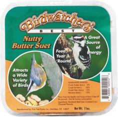 JSU1049: Features: -Bird food-Great source of energy-Feed year round-Attracts wide variety of birds-Rendered beef suet, cracked corn, chopped peanuts-Capacity: 11.75 Oz-Ingredients:. Dimensions: -Dimensions: 5" H x 5" W x 1.25" D.