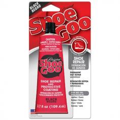Shoe goo Original formula Rebuild your worn out soles overnight Seal rubber boots, galoshes and waders Coat and protect shoes to avoid premature wear Repair damaged heels Secure loose insoles Reinforce skate shoes Coat skateboards for extra traction 3.75 oz