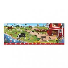 This extra-large search-and-find puzzle offers an extra activity when completed! The 48 sturdy cardboard pieces assemble to reveal a lovely, sun-drenched farm scene filled with happy animals. A visual picture list is printed right on the puzzle, encouraging counting games and picture-search activities with no reading required. Extension Activities: More Ways to Play and Learn: Ask the child to follow the picture key to find one horse, two dogs, three cows and so on. Then encourage even more search-and-find fun with the questions below! Look for all the mother-and-baby pairs. How many mothers have more than one baby? Which mother animal has the most babies? Point to all the animals with wings. (Suggest other categories, too, such as animals with tails, brown animals, big animals, small animals and so on.) Try to estimate (guess) which area has the most animals - in the water, on the grass, in the road or near the barn. Then count the animals to see if you were right! Can you find the farmer? What is he doing? Tell a story about what he will do today to care for the animals on the farm. Dimensions: 50" L x 18" W Assembled. Recommended Ages: 4+ years.