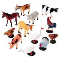 A realistic toy farm animal assortment. Made of plastic. This toy animal figure will make any themed party come alive. Animal figures are fun for any goody bag or as prizes for a school or church carnival.
