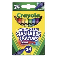 Delivers easier and truer colors Completely washable with enhanced vibrant colors for worry-free coloring. Offers the youngest artist a colorful crayon that washes off from most walls and nonporous surfaces with nothing more than a damp sponge and water. It also comes off of most children's clothing and fabrics with warm water. Double-wrapped to prevent breakage. Smooth laydown for greater ease of use. Certified AP nontoxic. Crayola(R) Washable Crayons, Assorted Colors, Pack Of 24 is one of many Crayons available through Office Depot. Made by Crayola.