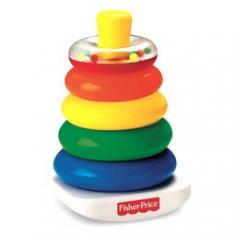 A favorite Fisher-Price classic with so many ways for baby to play! Five colorful rings are fun for younger babies to grasp, hold, shake, and explore. The littlest ring has a shiny, reflective surface for baby to discover inside - with colorful, swirling beads that make fun rattle sounds! When baby is ready to sit & stack, baby can place rings on the post, then bat at the wobbly base to make it rock back and forth. Stacking helps baby develop eye-hand coordination, and introduces baby to the concept of relative size as they learn to sort and stack from biggest to smallest! Since 1930, Fisher-Price has been in business to create toys that fascinate and stimulate a child's imagination. Fisher-Price was founded in 1930, hardly the best time to launch a new business as the shadows of the Depression still loomed over American business. Still, Herman Fisher, Irving Price and Helen Schelle combined their diverse manufacturing and retailing experience to create a toy company and confidently brought 16 wooden toys to the International Toy Fair in New York City. The whimsical nature and magical surprises of those first Fisher-Price toys quickly caught on and became the hallmarks of Fisher-Price ever since. Fisher-Price believes in the potential of children and in the importance of a supportive environment in which they can grow, learn, and get the best possible start in life. Fisher-Price supports today's families with young children through our breadth of products that includes GeoTrax, Imaginext, Little People, Laugh and Learn, Thomas the Tank, Thomas and Friends, Elmo, Dora the Explorer, Go Diego Go, Sesame Street, Smart Cycle, Ni Hao Kai-Lan, Toy Story and other learning toys and pretend play items.