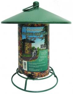 Features: -Color: Blue-Freestanding-Made in the USA-Feeder Type: Suet/Seed cake-Orientation: Freestanding-Color: Blue-Primary Material: Metal -Primary Material Details: -Number of Stations: 1-Easy Refill Top: Yes-Solar Paneled: No-Squirrel P.