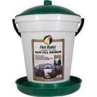 HRSF1006: Features: -Water fountain. -Easy to fill and clean- top fill. -Capacity: 5 Gallon. -Made in the USA. Product Type: -Feeders & Waterers. Animal Type: -Chicken/Livestock. Color: -White/Tan. Dimensions: Overall Height - Top to Bottom: -21 Inches. Overall Width - Side to Side: -17 Inches. Overall Depth - Front to Back: -17 Inches. Overall Product Weight: -3.3 Pounds.
