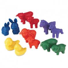 We at Early Childhood Resources (ECR) are committed to developing and distributing only the highest quality furniture, classroom equipment, and art products, ensuring that these products represent the maximum value in today's marketplace. Our focus and commitment continues to bring added value in features, functionality and performance while always offering optimal service. Great party favors! These adorable barnyard buddies come in six shapes six colors and two sizes. Both mama and baby animals are made of soft rubber and measure 1- 1.75 High. Set of 72 includes Activity Guide. Ages 3-7.