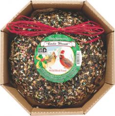 This seed cake doubles as its own wreath-shaped feeder and it is small enough that several may be hung to establish multiple feeding zones. The convenience and size of the Birdie Wreath make it an ideal way to offer your birds a high-energy treat. Great source of high energy to your backyard birds, with package contents that may be utilized for nesting material. A great gift idea. Comes with self hanging cord. Black Oil Sunflower Seeds, Peanuts, Safflower, Red Millet And Gelatin.: Size: 2.25 lb.