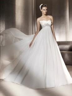 A-Lijn / Prinses Strapless Sleeveless De Chiffon Hof Train Wedding Dresses