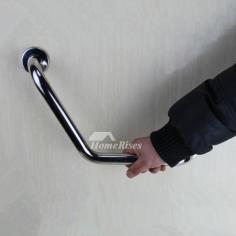 Silver Chrome Grab Bar Stainless Steel