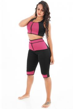 Two Piece Zip Crop Top Large Size Tight Control Shapewear