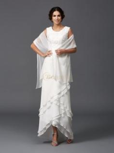 Ivory Chiffon Scoop A-Line/Princess Ankle-Length Mother of the Bride Dresses