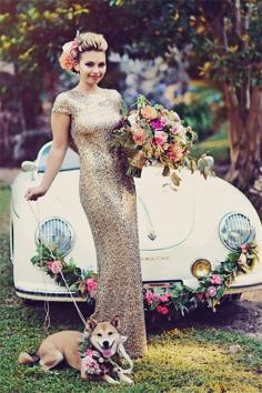 Sparkly Gold Sequins Wedding Party Dresses Floor Length Open Back Bridesmaid Dress | www.babyonlinewholesale.com