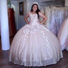 Beautiful Sweetheart Flowers Ball Gown Quinceanera Dresses | Strapless Bowknot 16 Dresses Long | NewinLook