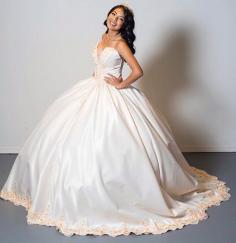 Attractive Strapless Sweetheart Sweet 16 Dresses | Appliques Ball Gown Quince Dresses Long | NewinLook