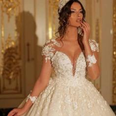 Luxus Hochzeitskleider mit Ãrmel | Prinzessin Brautkleid Spitze