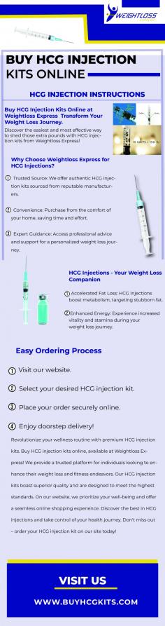 Unlock the secret to successful weight management with HCG injections from the best place to buy HCG injections online – Weightloss Express! Our platform is dedicated to providing premium HCG solutions that cater to your unique needs. Whether you're a fitness enthusiast or on a weight loss journey, our HCG injections are crafted to support your goals effectively. Trust us for a seamless shopping experience, genuine products, and prompt delivery. Visit our website to explore the best place to buy HCG injections online and kick start your path to a healthier lifestyle!
Visit us : https://www.buyhcgkits.com/