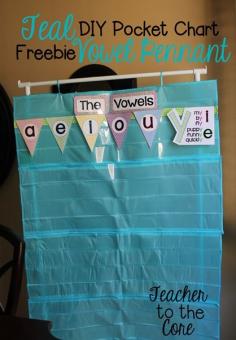 Making your own pocket charts is easy using these tips. This blog has uber fun *freebies* including this vowel pennant!