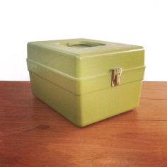 Vintage Green Sewing Box Retro Sewing Box